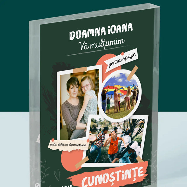 Colaj De Fotografii: Vă Mulțumim Pentru Cunoștințele Dumneavoastră - Bloc Acrilic