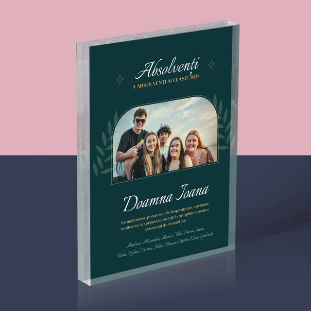 Monogramă: Profesor Vă Mulțumesc - Bloc Acrilic