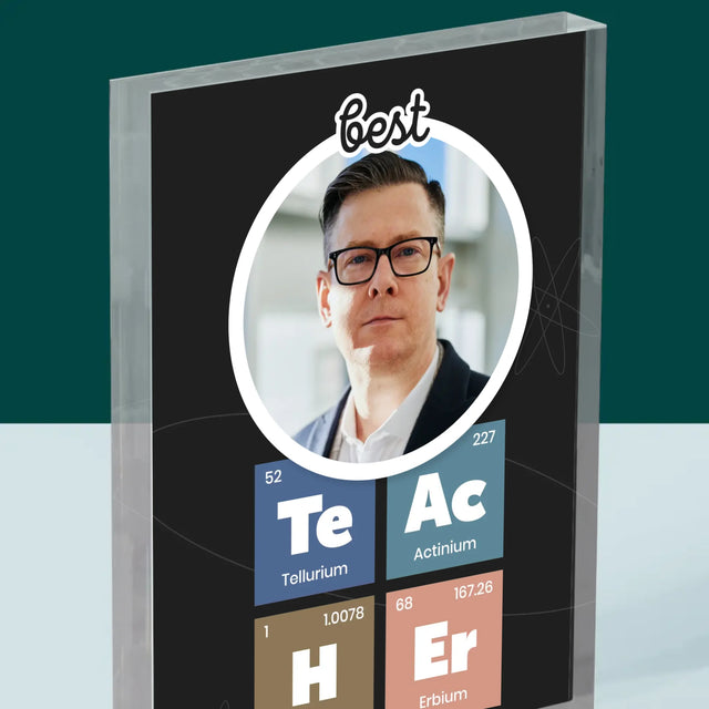 Fotografie Si Semnătură: Teacher Elemente Chimice - Bloc Acrilic