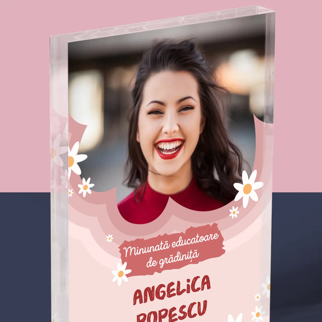 Fotografie Si Semnătură: Minunată Educatoare De Grădiniță - Bloc Acrilic