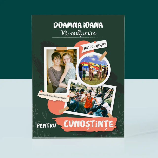 Colaj De Fotografii: Vă Mulțumim Pentru Cunoștințele Dumneavoastră - Bloc Acrilic