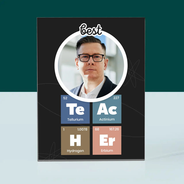 Fotografie Si Semnătură: Teacher Elemente Chimice - Bloc Acrilic