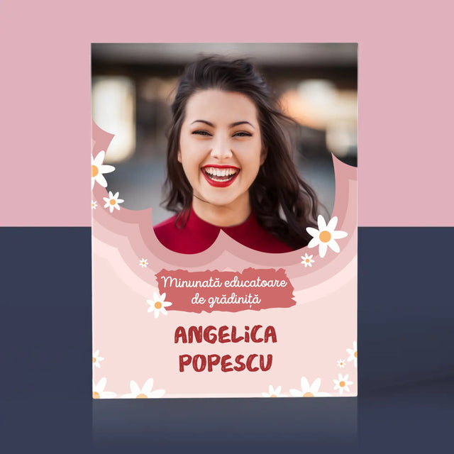 Fotografie Si Semnătură: Minunată Educatoare De Grădiniță - Bloc Acrilic