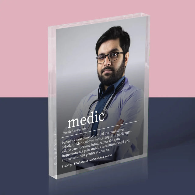 Fotografie Si Semnătură: Definiția Medicului - Bloc Acrilic