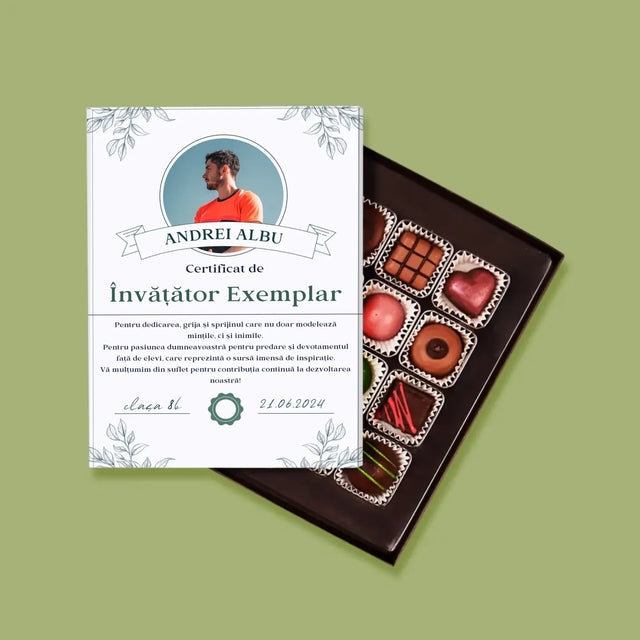 Fotografie Si Semnătură: Certificat De Învățător Exemplar - Praline