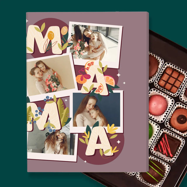 Colaj De Fotografii: Litere Mama - Praline