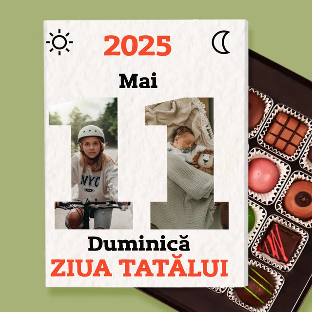 Cuvânt Din Fotografii: Felicitare Calendar Ziua Tatălui - Praline