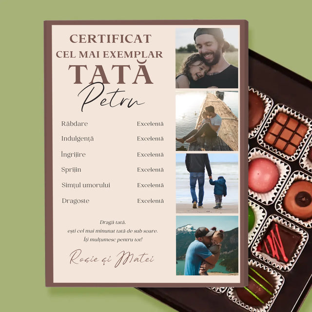 Colaj De Fotografii: Certificat De Tată Exemplar - Praline
