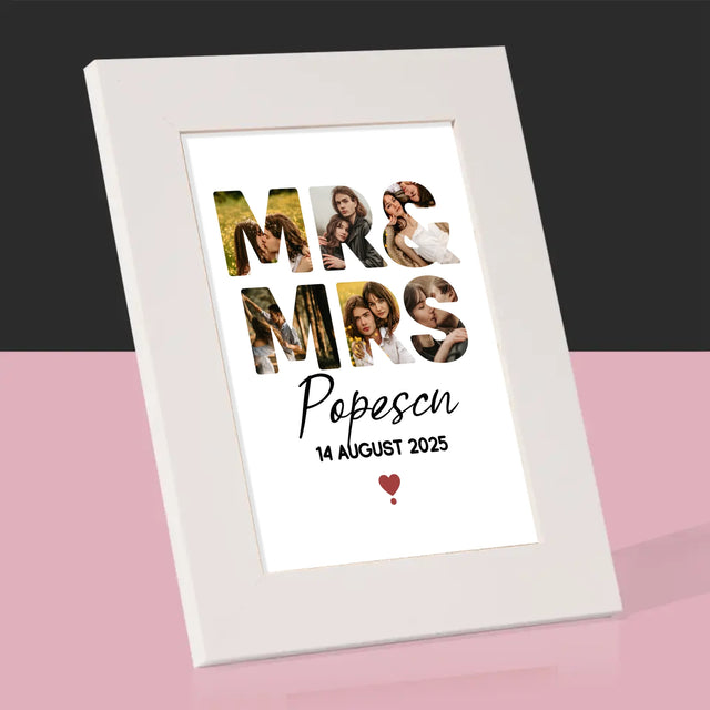 Cuvânt Din Fotografii: Mr&Mrs - Ramă Pentru Fotografii (Horizontală)