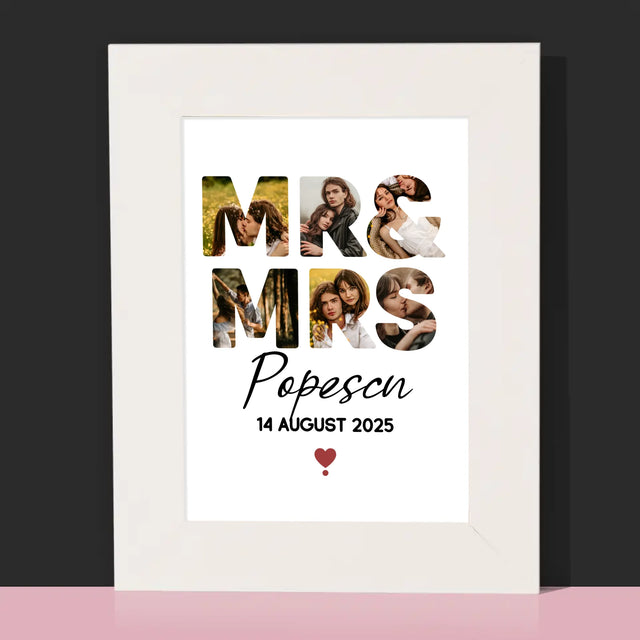 Cuvânt Din Fotografii: Mr&Mrs - Ramă Pentru Fotografii (Horizontală)