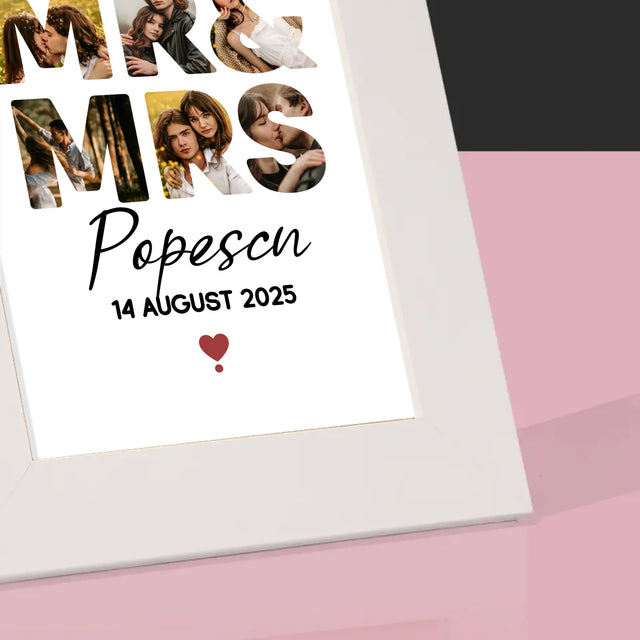 Cuvânt Din Fotografii: Mr&Mrs - Ramă Pentru Fotografii (Horizontală)