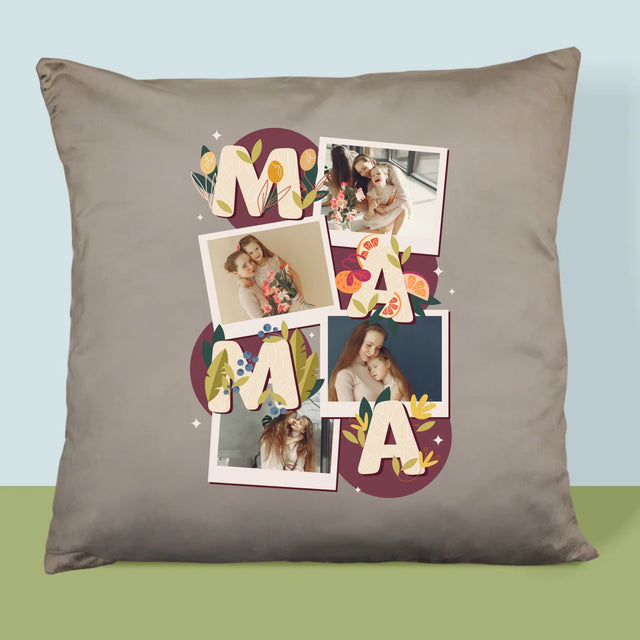 Colaj De Fotografii: Litere Mama - Pernă (Cu Fotografie)