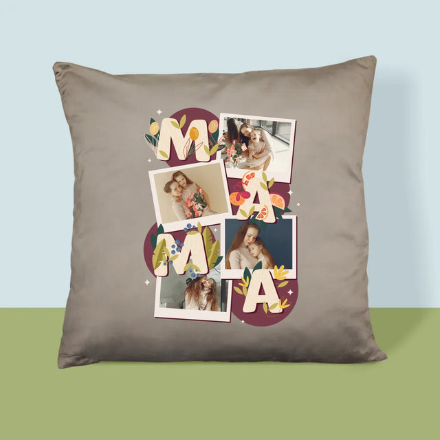 Colaj De Fotografii: Litere Mama - Pernă (Cu Fotografie)