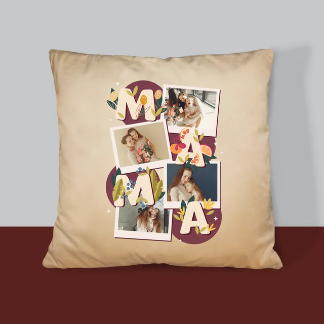 Colaj De Fotografii: Litere Mama - Pernă (Cu Fotografie)