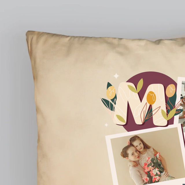 Colaj De Fotografii: Litere Mama - Pernă (Cu Fotografie)