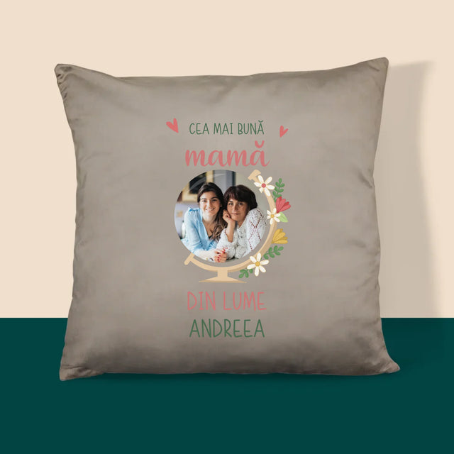 Fotografie Si Semnătură: Cea Mai Bună Mamă Lumea - Pernă (Cu Fotografie)