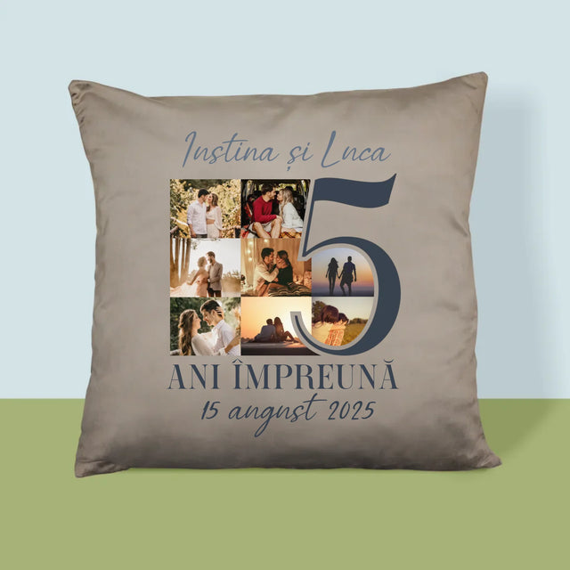 Colaj De Fotografii: 5 Ani Împreună - Pernă (Cu Fotografie)