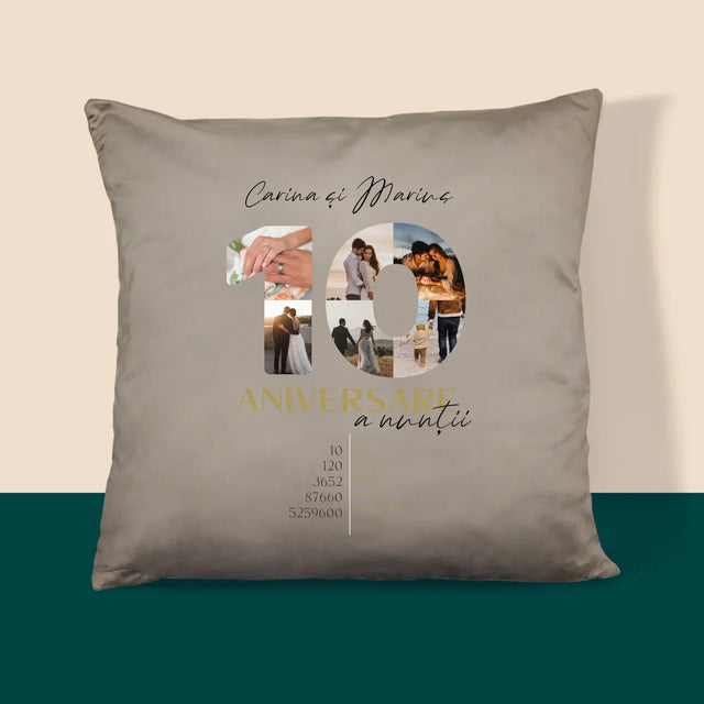 Cuvânt Din Fotografii: A 10-A Aniversare A Nunții - Pernă (Cu Fotografie)