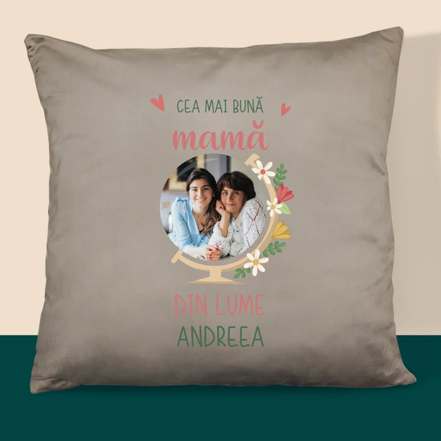 Fotografie Si Semnătură: Cea Mai Bună Mamă Lumea - Pernă (Cu Fotografie)