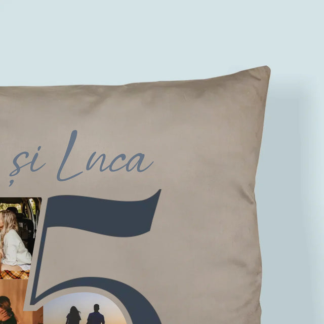 Colaj De Fotografii: 5 Ani Împreună - Pernă (Cu Fotografie)