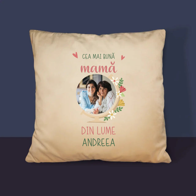 Fotografie Si Semnătură: Cea Mai Bună Mamă Lumea - Pernă (Cu Fotografie)