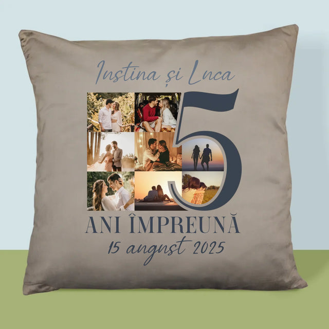 Colaj De Fotografii: 5 Ani Împreună - Pernă (Cu Fotografie)