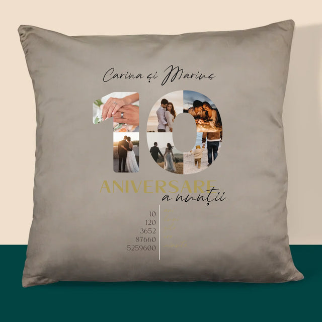 Cuvânt Din Fotografii: A 10-A Aniversare A Nunții - Pernă (Cu Fotografie)