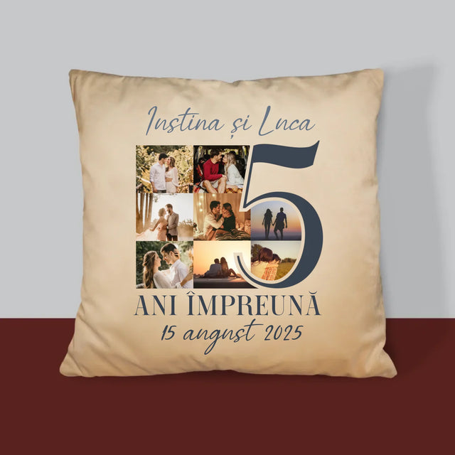 Colaj De Fotografii: 5 Ani Împreună - Pernă (Cu Fotografie)