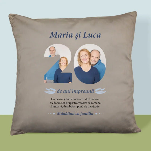 Cuvânt Din Fotografii: 20 De Ani Împreună - Pernă (Cu Fotografie)