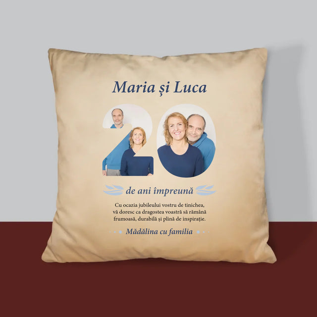 Cuvânt Din Fotografii: 20 De Ani Împreună - Pernă (Cu Fotografie)