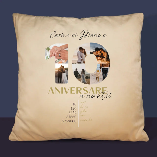 Cuvânt Din Fotografii: A 10-A Aniversare A Nunții - Pernă (Cu Fotografie)