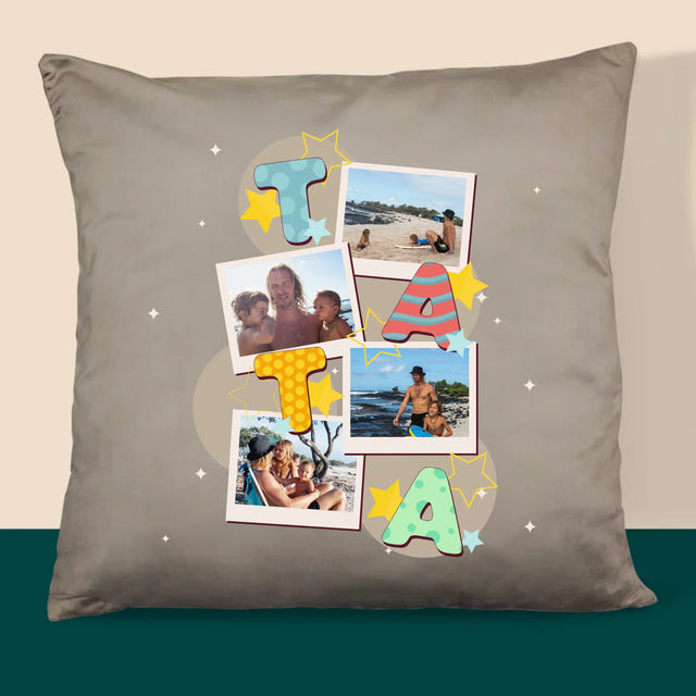 Colaj De Fotografii: Litere Tată - Pernă (Cu Fotografie)