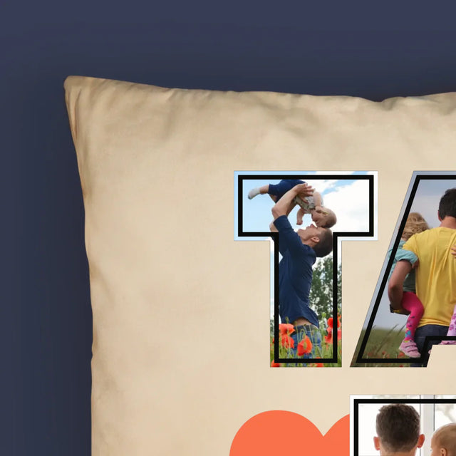 Colaj De Fotografii: Tata Este Cel Mai Bun - Pernă (Cu Fotografie)