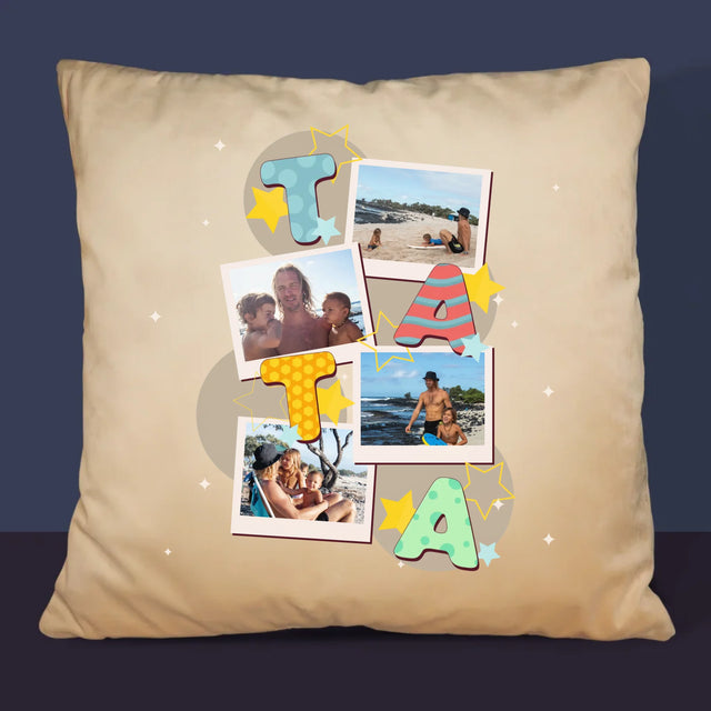 Colaj De Fotografii: Litere Tată - Pernă (Cu Fotografie)