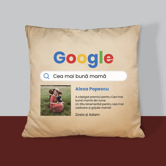 Fotografie Si Semnătură: Cea Mai Bună Mamă Rezultat Google - Pernă (Cu Fotografie)