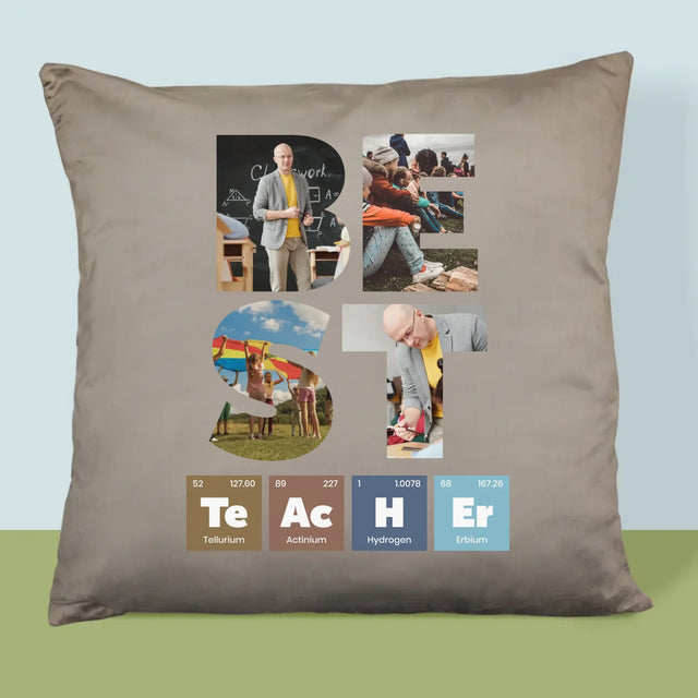 Cuvânt Din Fotografii: Best Teacher Elemente Chimice - Pernă (Cu Fotografie)