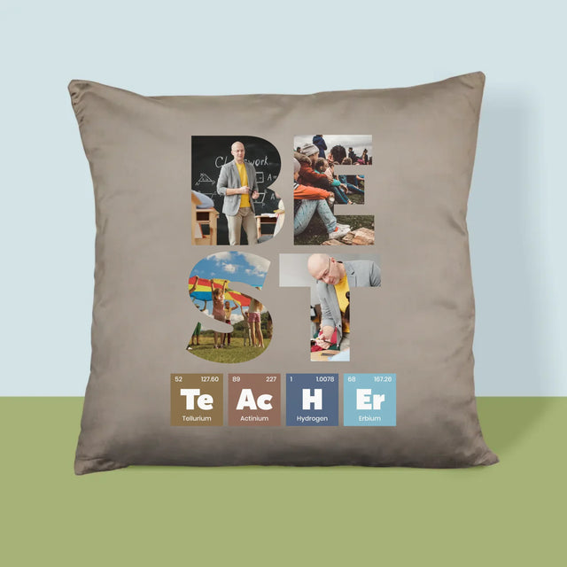 Cuvânt Din Fotografii: Best Teacher Elemente Chimice - Pernă (Cu Fotografie)