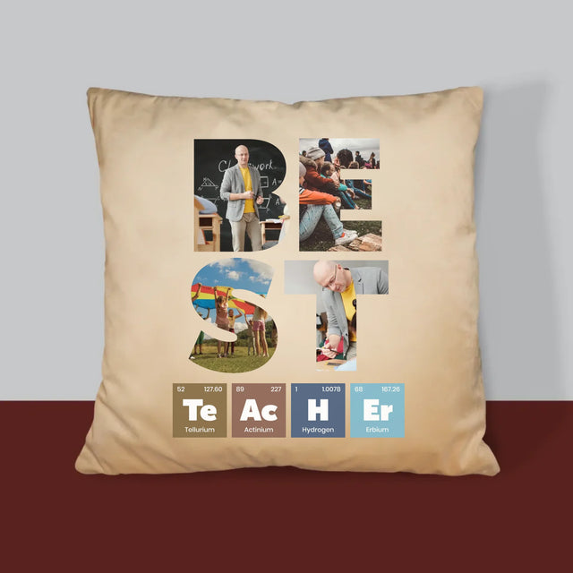 Cuvânt Din Fotografii: Best Teacher Elemente Chimice - Pernă (Cu Fotografie)