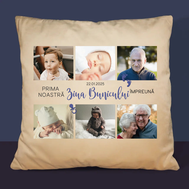 Colaj De Fotografii: Prima Ziua Bunicului - Pernă (Cu Fotografie)