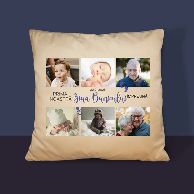 Colaj De Fotografii: Prima Ziua Bunicului - Pernă (Cu Fotografie)