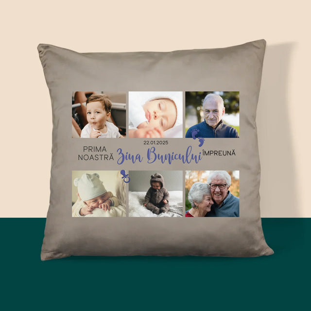 Colaj De Fotografii: Prima Ziua Bunicului - Pernă (Cu Fotografie)