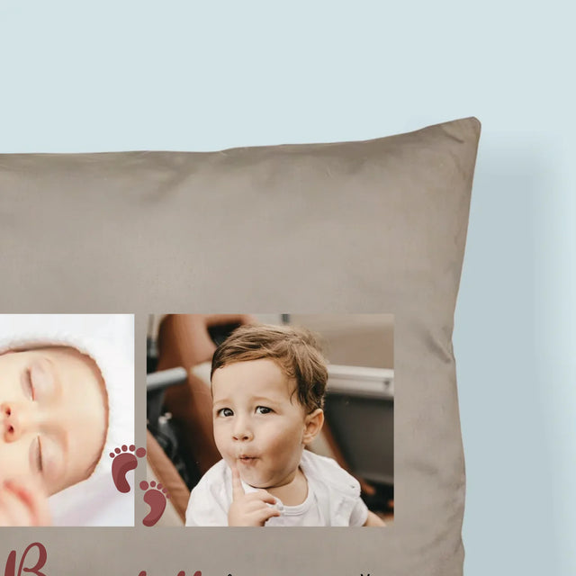 Colaj De Fotografii: Prima Zi A Bunicii - Pernă (Cu Fotografie)