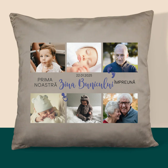 Colaj De Fotografii: Prima Ziua Bunicului - Pernă (Cu Fotografie)