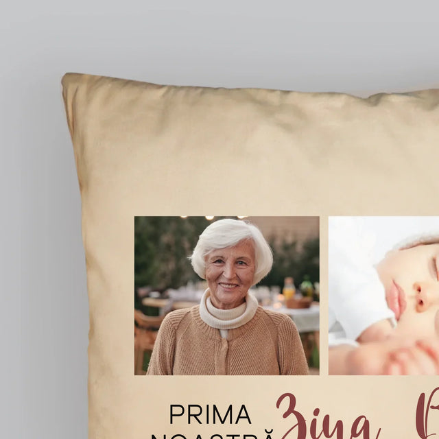 Colaj De Fotografii: Prima Zi A Bunicii - Pernă (Cu Fotografie)