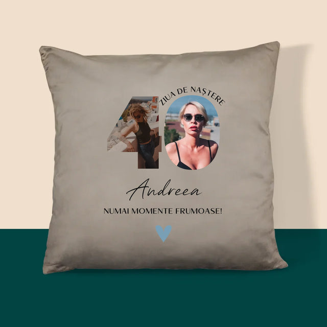 Cuvânt Din Fotografii: A 40 Zi De Naștere Momente Frumoase - Pernă (Cu Fotografie)