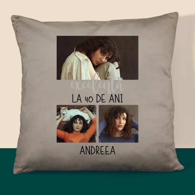 Colaj De Fotografii: Excelentă La 40 De Ani - Pernă (Cu Fotografie)