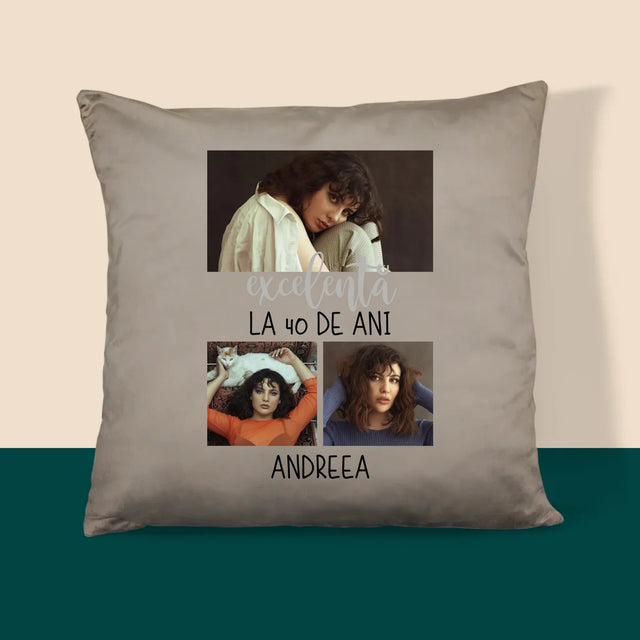 Colaj De Fotografii: Excelentă La 40 De Ani - Pernă (Cu Fotografie)