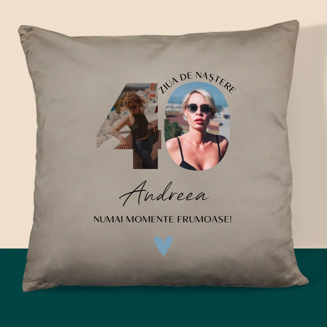 Cuvânt Din Fotografii: A 40 Zi De Naștere Momente Frumoase - Pernă (Cu Fotografie)