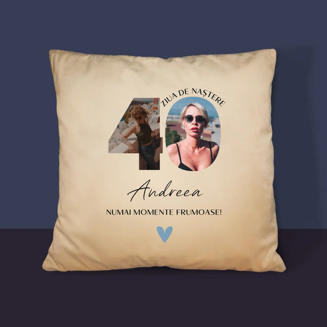 Cuvânt Din Fotografii: A 40 Zi De Naștere Momente Frumoase - Pernă (Cu Fotografie)