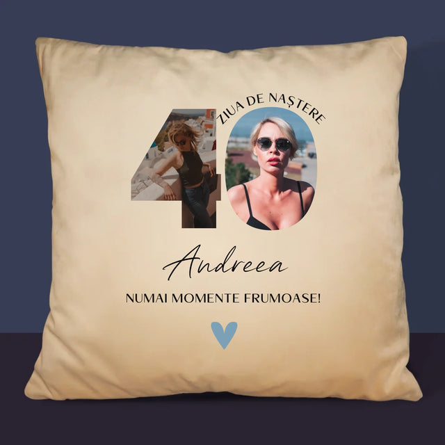 Cuvânt Din Fotografii: A 40 Zi De Naștere Momente Frumoase - Pernă (Cu Fotografie)